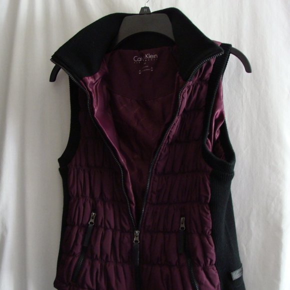 CK CALVIN KLIEN Purple Sleeveless QUILTED "PERFORMANCE" PUFFER Vest Sz LARGE - Picture 2 of 13